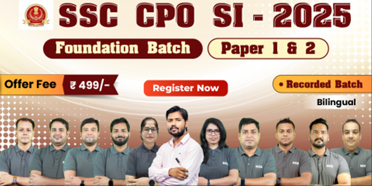 SSC CPO-SI Foundation Batch ( Recorded )