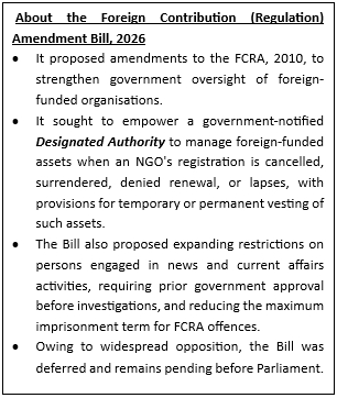Foreign Contribution (Regulation) Amendment Rules, 2026