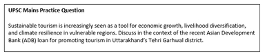 Asian Development Bank Funds Uttarakhand Tourism