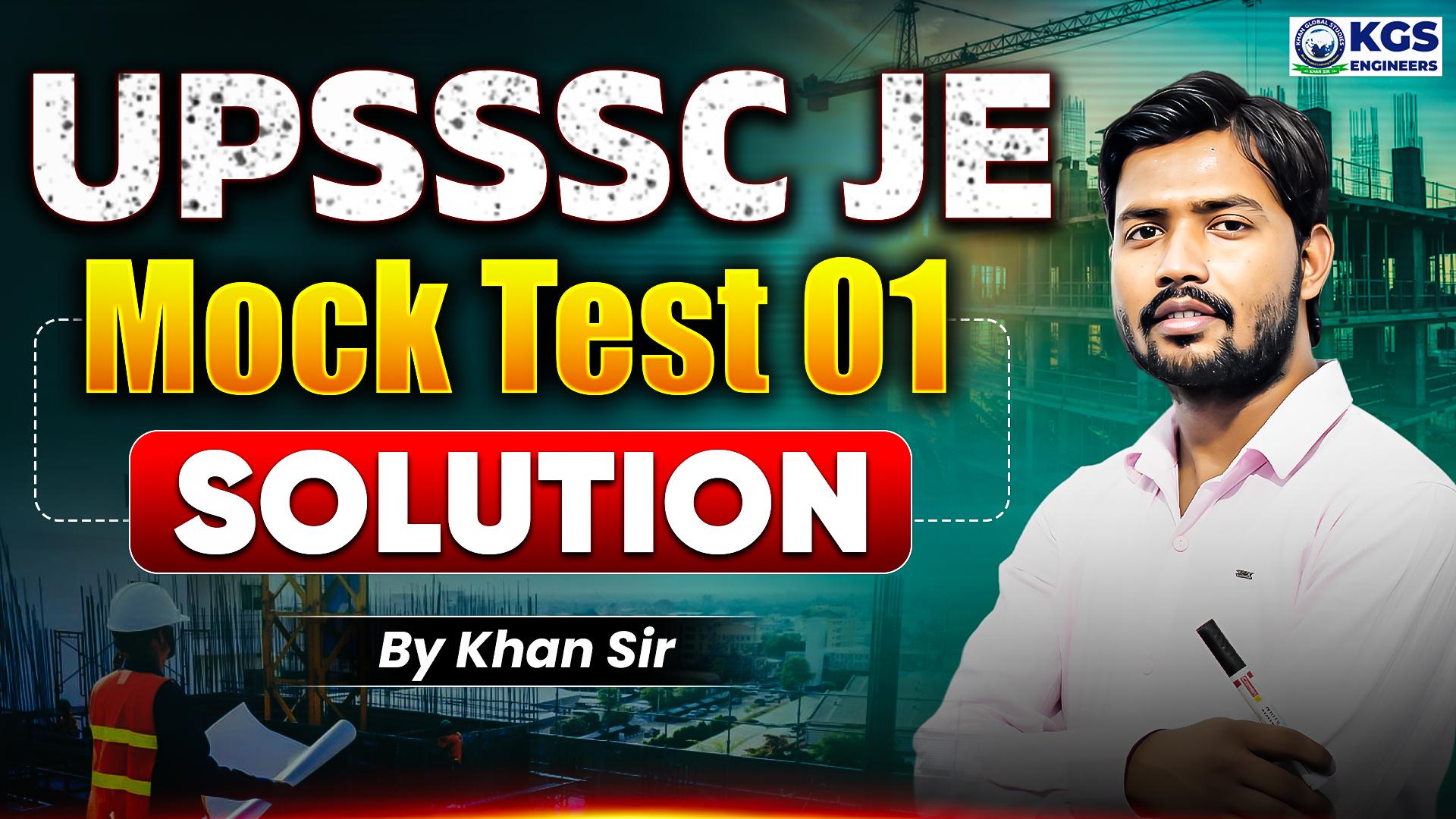 UPSSSC JE 2024 Mock Test 2 Solution