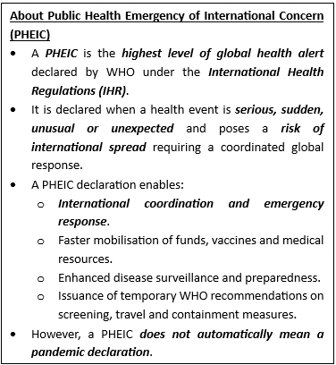 WHO Declares Ebola Outbreak a Public Health Emergency of International Concern (PHEIC)