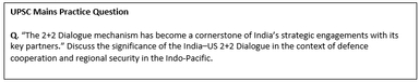 India-US 2+2 Intersessional Dialogue