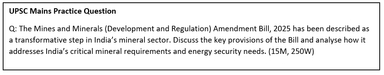The Mines and Minerals (Development and Regulation) Amendment Bill, 2025